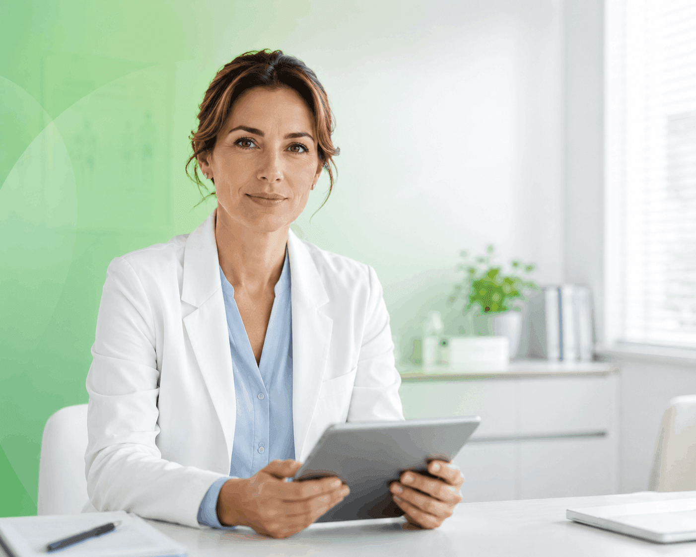 Doctor with tablet